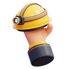 3D Illustration of Mineral Detector Helmet