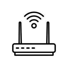 wireless router line vector icon 