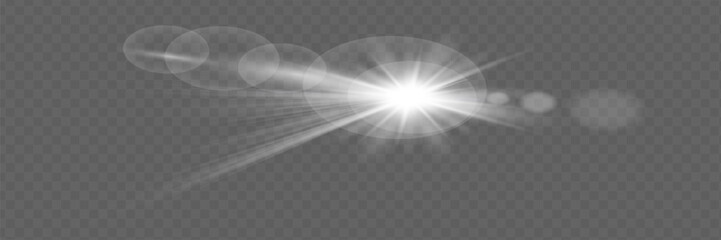 Vector transparent sunlight special lens flare light effect.