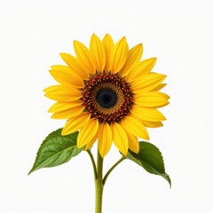 Fototapeta premium Minimalist Isolated Sunflower White Background