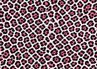 Pink Leopard pattern design. Animal print vector illustration background. Wildlife fur skin design illustration for web, home decor, fashion, surface, graphic design