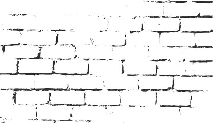 Grunge White Brick Wall Texture with Black Smudges for Design, transparent background.   Vector Illustration. Isolated, transparent background.