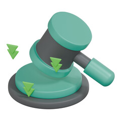 3d render isometric of reduction in tax regulations icon