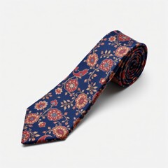 Elegant Isolated Silk Necktie with Intricate Patterns