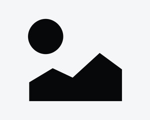 Sunset Sun Set Rise Sunrise Picture Gallery Photo Landscape Nature Mountain Moon Sky Bright Black White Vector Icon Sign Symbol Graphic Artwork