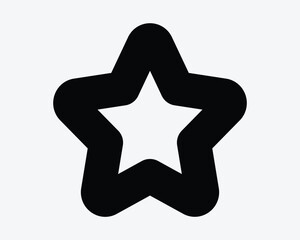 Five Point Star Favorite Favourite Starring Outline Line Award Shine Shiny Christmas Rate Rating Black White Vector Icon Sign Symbol Graphic Artwork