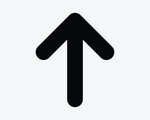 Arrow Pointing Up Point Upward Upload Here Target Place Ahead Forward North Placement Pointer Enter Entrance Black White Vector Icon Sign Symbol Graphic