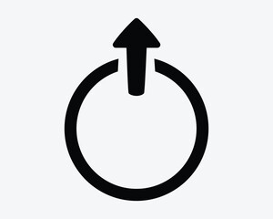 Up Arrow Round Button Circle Upload Uploader Point Scroll Upwards Cursor Page Ahead Enter Pointing Icon Sign Symbol Black White Illustration Graphic