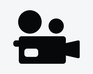 Video Recorder Recording Tape Media Cinema Film Filming Broadcast Production Movie Making Cam Camcorder Black White Vector Icon Sign Symbol Graphic 