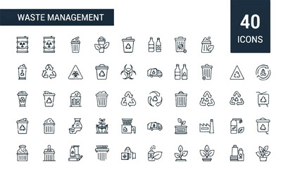 Waste Management icon set vector