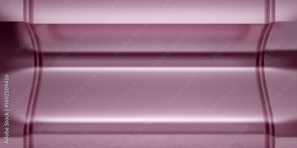 Poster 3d rendering of a glossy pink metallic background with curved geometric forms. abstract futuristic s