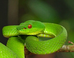 Fototapeta premium Mystical Green Snake