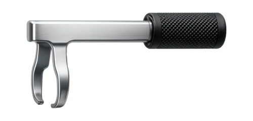 Lightweight aluminum wiper arm puller with a knurled handle for improved grip in a residential garage.