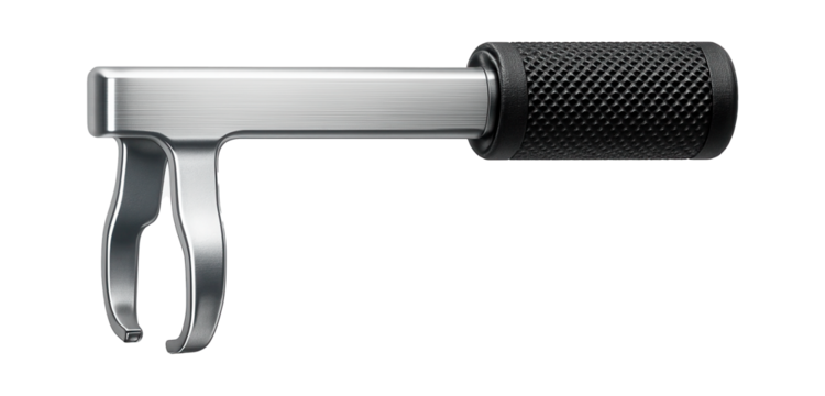 Lightweight aluminum wiper arm puller with a knurled handle for improved grip in a residential garage.