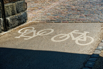 In Copenhagen, Denmark, bicycle paths and bicycles dominate traffic, a bicycle path near the Mermaid