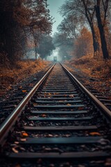 Fototapeta premium Switch on train tracks Old railway view