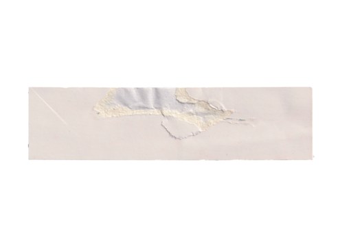 Ripped Paper Strip with Hole on png Background - Isolated Distressed Beige Cardboard Element for Damage Effect and Design Overlay