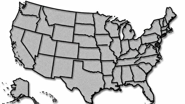 Gray shaded map of the United States