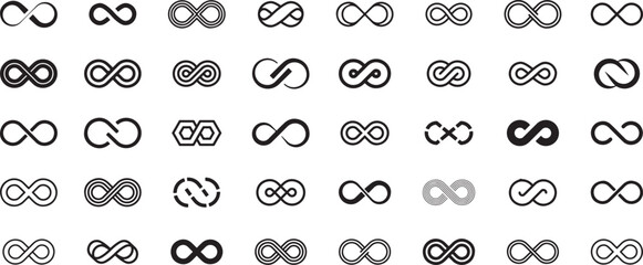  Modern Infinity Symbol Pack – Infinity, Loop, Abstract, Design, Minimal, Icon, Flow, Cycle, Connection, Timeless, Creative, Endless, Symbol, Shape, Motion