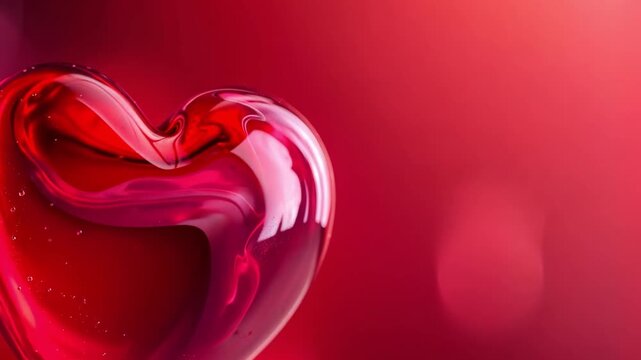 Shimmering Heart: A captivating image of a radiant heart, reflecting the depths of affection against a rich backdrop of crimson, evoking sentiments of love.
