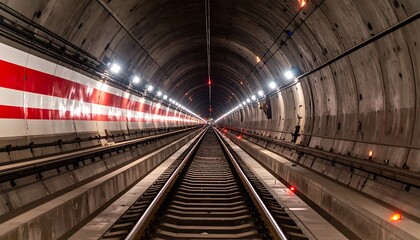 Naklejka premium Empty railway tunnel