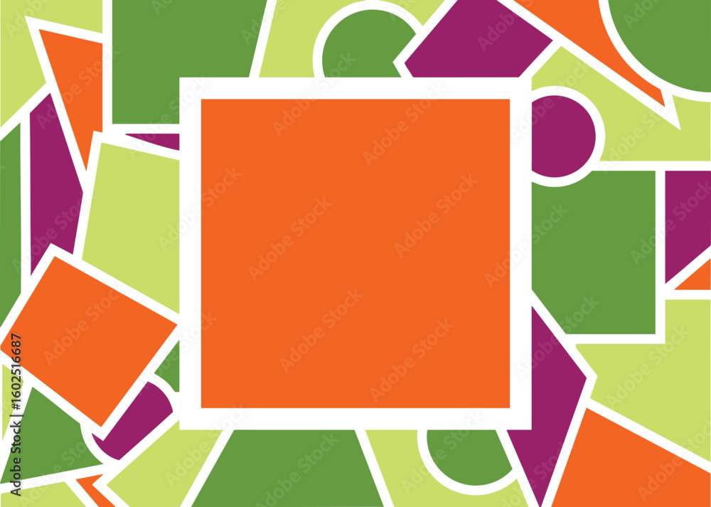 Poster simple and clear randomly arranged geometric shapes