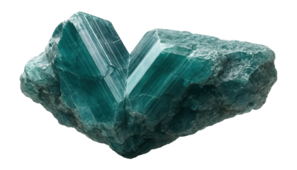 Raw alexandrite with visible crystal twinning and a bluish-green appearance