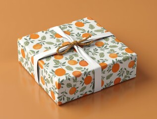 wrapped_gift_with_orange_and_leaf_pattern