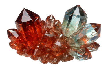 Andesine crystal cluster with a vitreous shine and multi-colored reflections