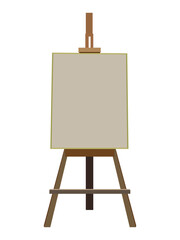 Blank canvas on wooden easel illustration 