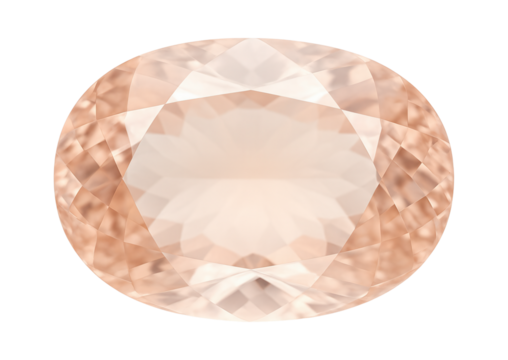 Andesine gemstone with a clear, transparent quality and a soft peach tone