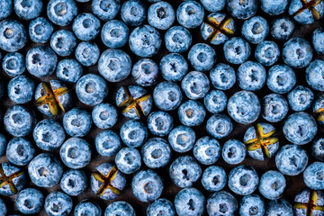 Ripe blueberries. Background and textures.