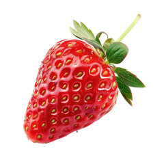 A single, vibrant red strawberry