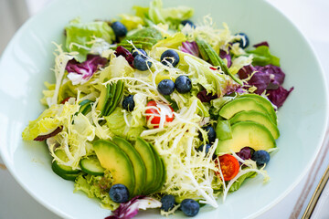 Vegetable salad, healthy, green