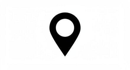 Simple black location marker icon, indicating position, place, map, pinpoint.