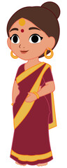 Modern Indian Woman Character in Saree