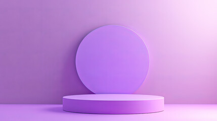 Empty Pastel Lilac Background with Circular Shapes and Soft Lighting