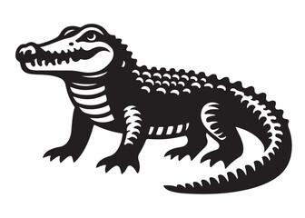 crocodile silhouette vector illustration design crocodile logo silhouette vector, alligator silhouette reptile wildlife animal, crocodile animals logo silhouettes vector on white background