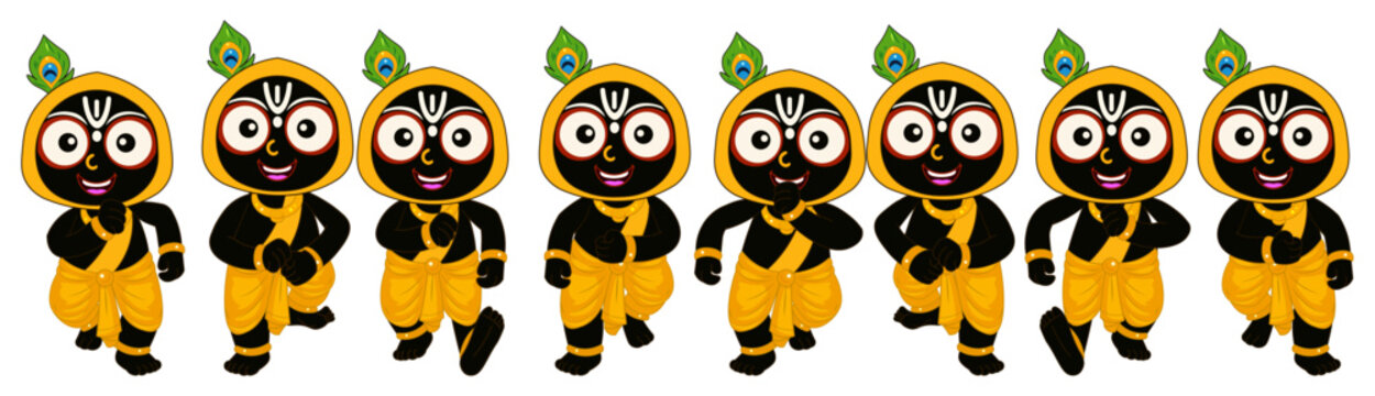 Playful Lord Jagannath Character Animation Sprite Sheet