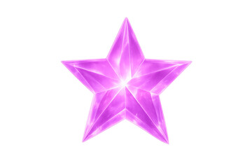 Obraz premium Purple luminous star shape, transparent backdrop, perfect for design compositions