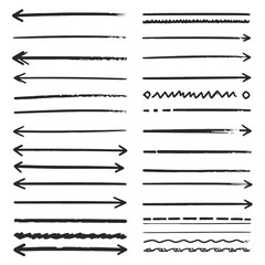 Obraz premium Collection of Hand-Drawn Black Arrows and Line Styles