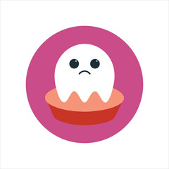Halloween Ghost Cake Vector Illustration