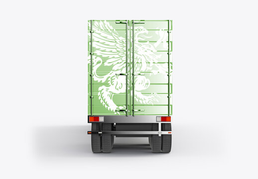  Semi-Trailer Truck Mockup