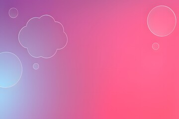 Soft gradient with cloud and circles pink purple