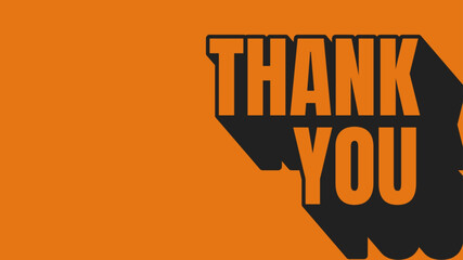 Thank you Retro speech bubble design in orange and black colour. Vector illustration