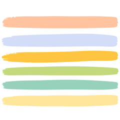 Obraz premium Pastel Brush Strokes: Horizontal Colorful Paint Stripes Texture