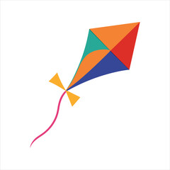 Joyful Kite in Air Black Vector Design