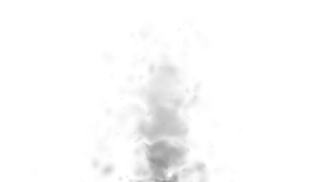 White smoke isolated overlay. 4k Smoke motion graphic effect on white background. rising white smoke white screen background. Moving white smoke or fog white screen.