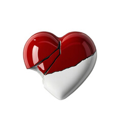 red heart on white background