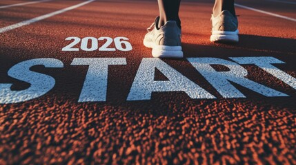 Runner at 2026 starting line on track